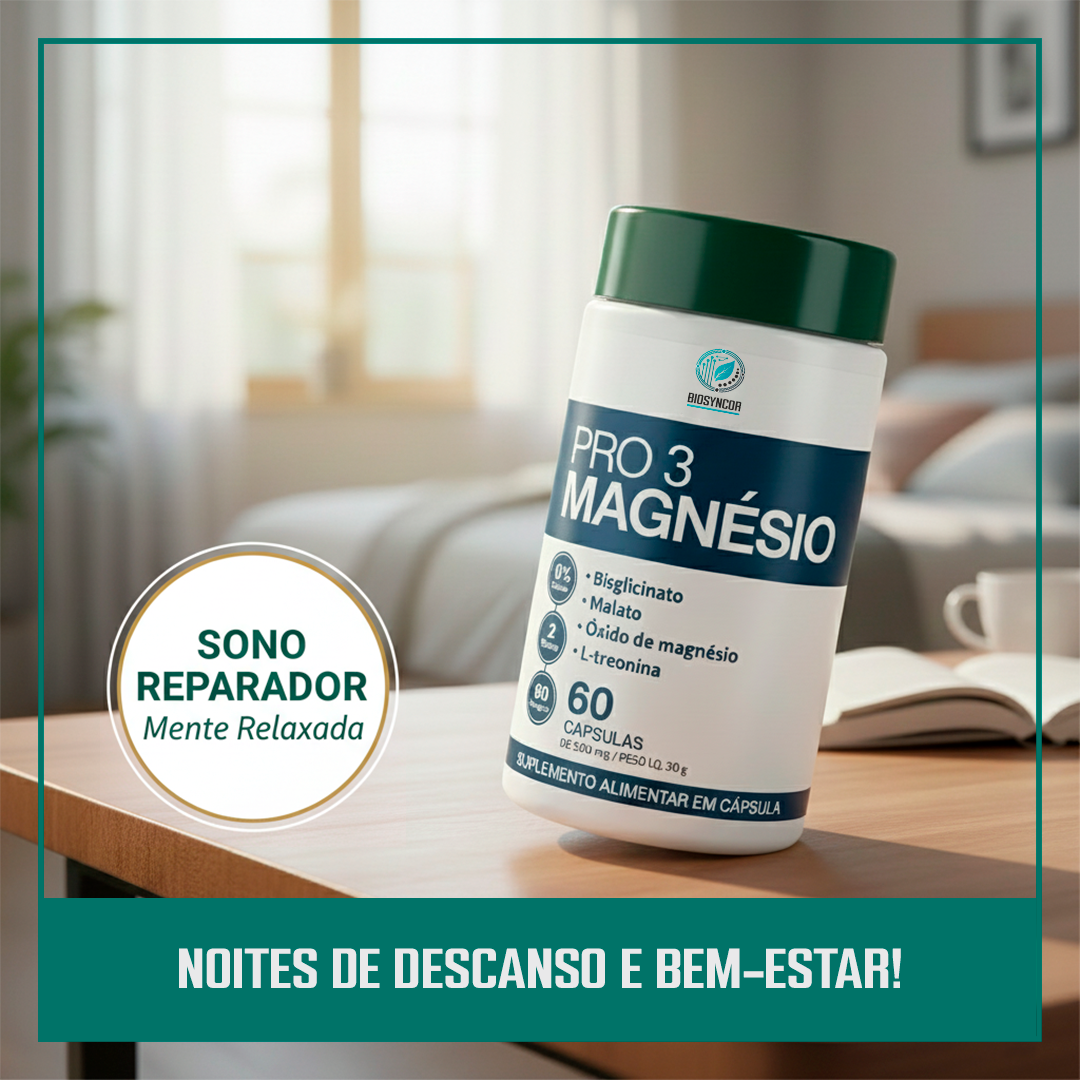 Magnésio PRO 3 BioSyncor 60 Cápsulas